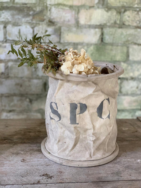 French Vintage "SPC" Canvas Water Bucket