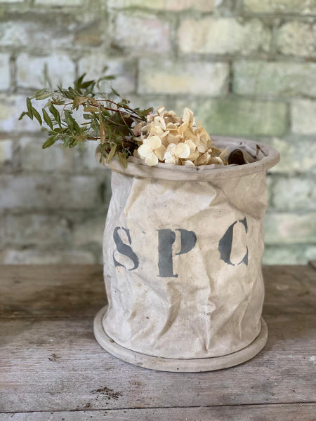 French Vintage "SPC" Canvas Water Bucket