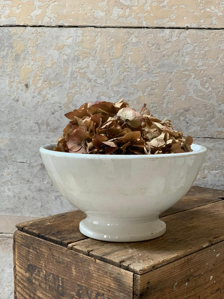 French Vintage Large White Bowl