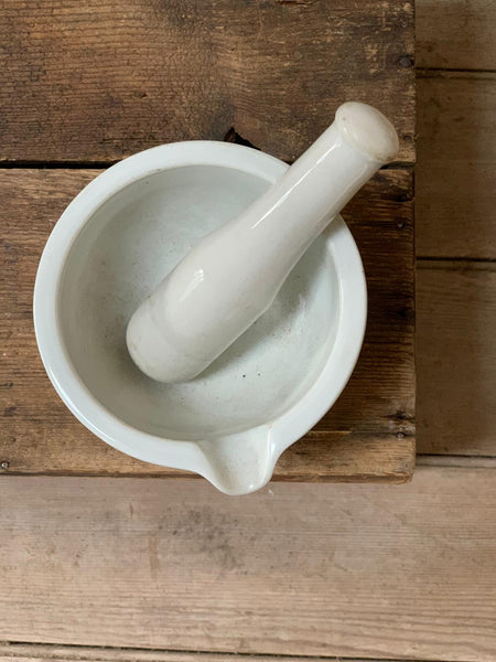 Gorgeous White French Pestle and Mortar