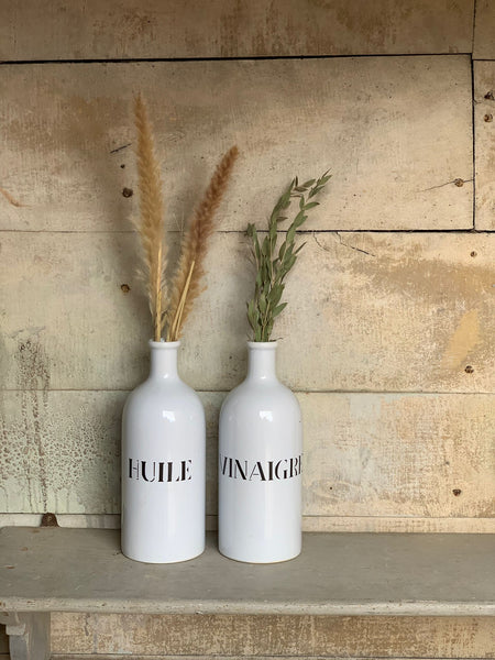 Huile and Vinaigre Stoneware Bottle