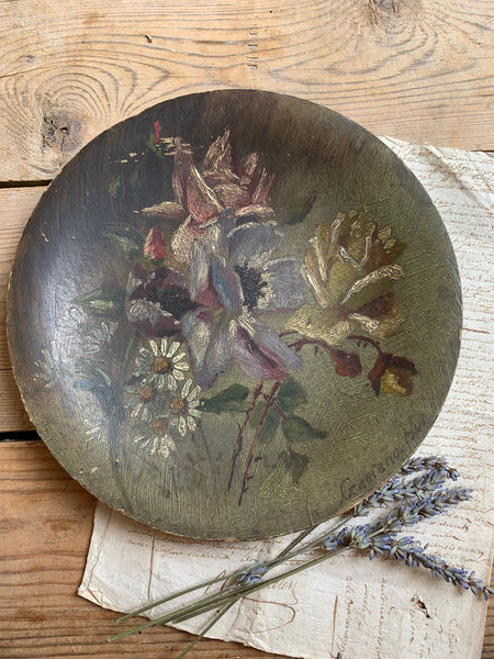 Painted Floral French Dish