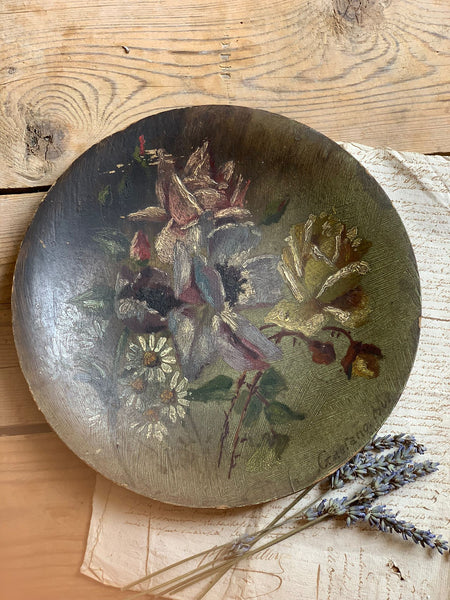 Painted Floral French Dish