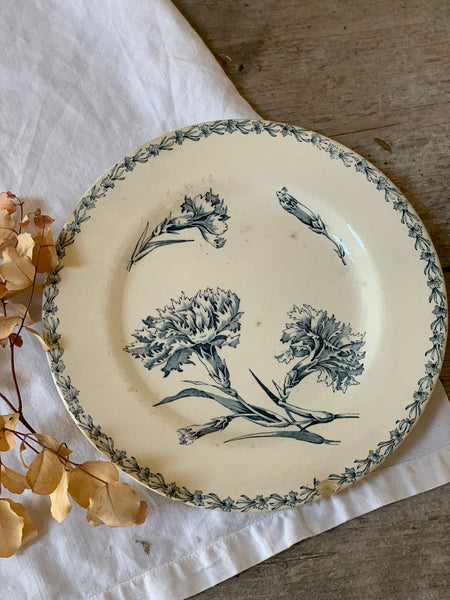 Beautiful Floral French Carnation Transfer Plate