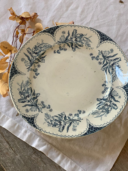 Gorgeous Blue Floral Transferware Cake Stand
