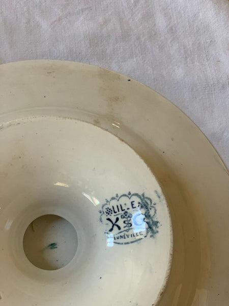 Gorgeous Blue Floral Transferware Cake Stand
