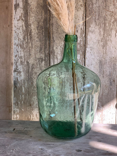 Large Green Vintage Glass Carboy