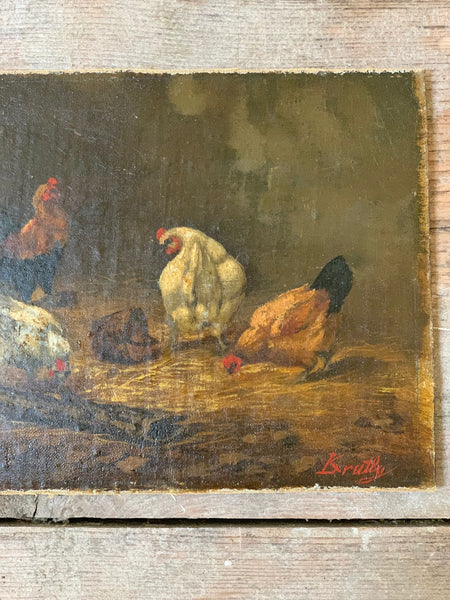 Gorgeous Chicken Oil on Board