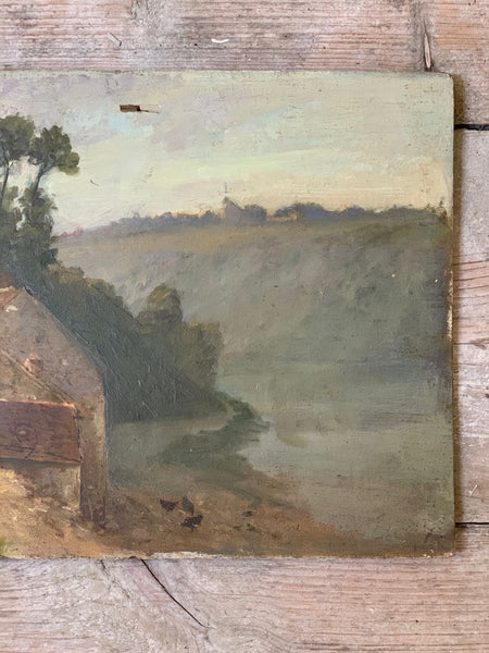 French Farmhouse Oil on Board