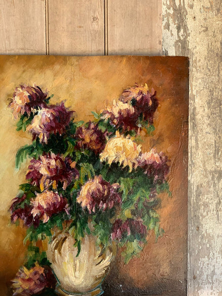 Stunning Floral Oil on Board