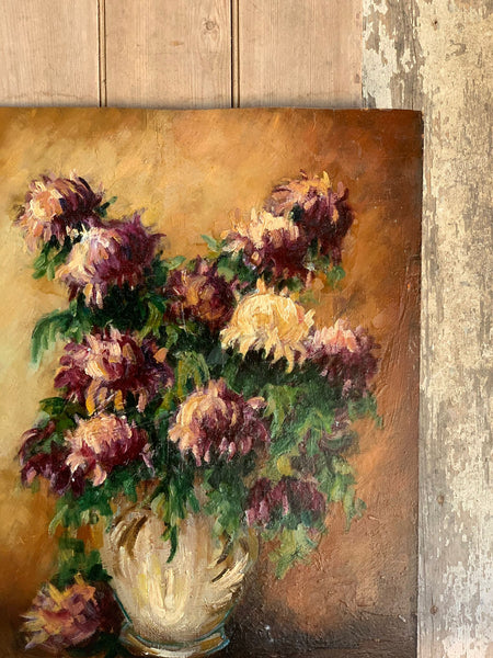 Stunning Floral Oil on Board