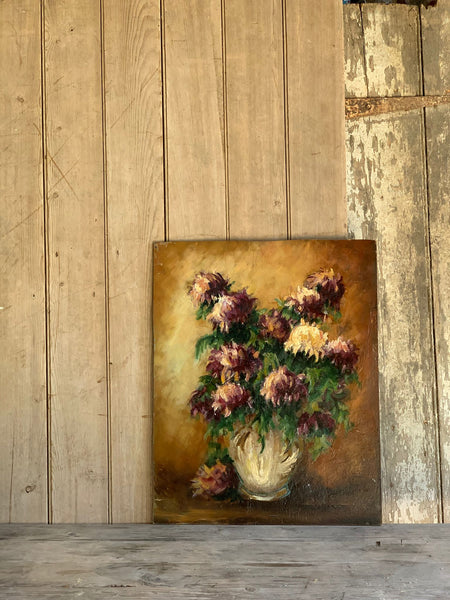 Stunning Floral Oil on Board