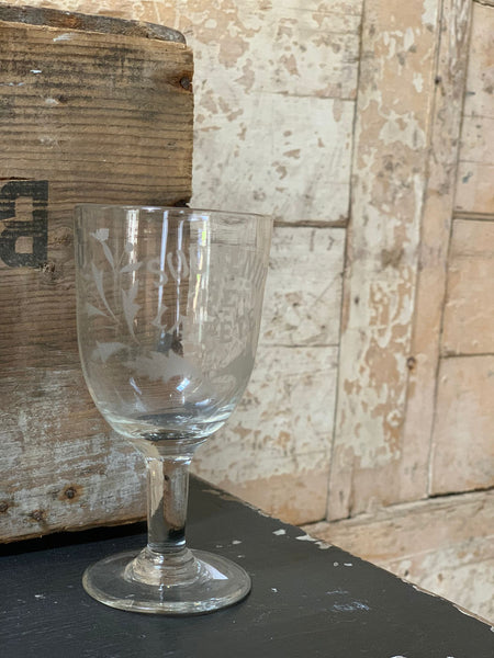 Vintage French Etched Glass