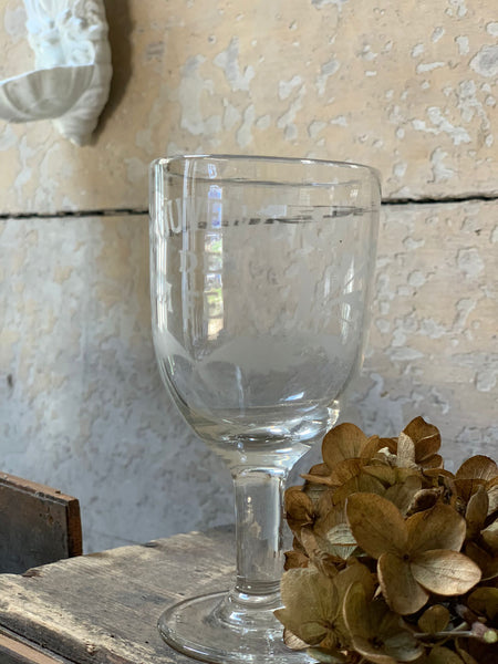 Vintage French Etched Glass