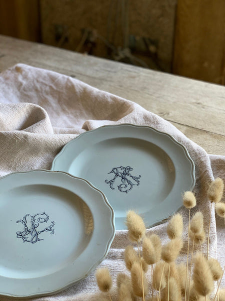 French Monogrammed Plates