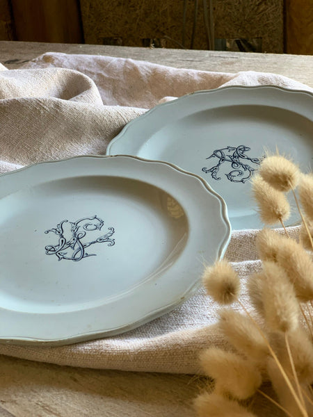 French Monogrammed Plates