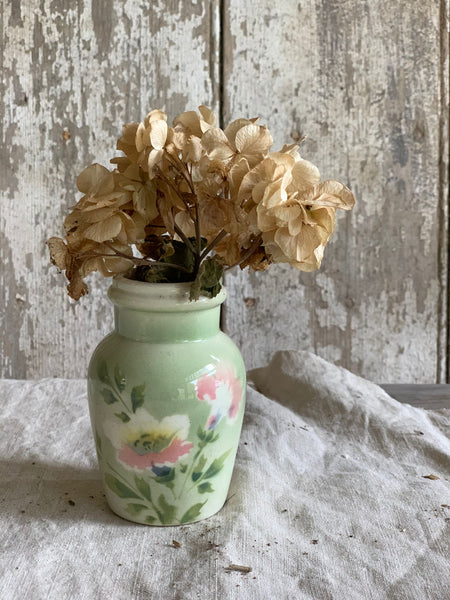 Antique Floral Mustard Jar