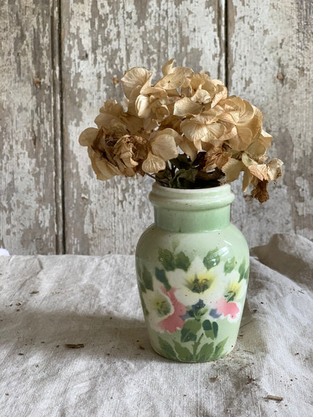 Antique Floral Mustard Jar