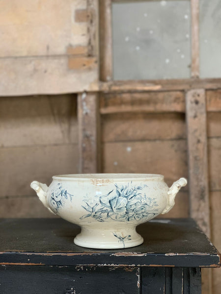 French Vintage Transferware Soupiere