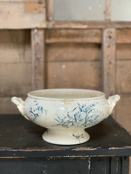 French Vintage Transferware Soupiere