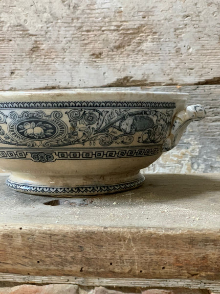 French Transferware Crazed Dish