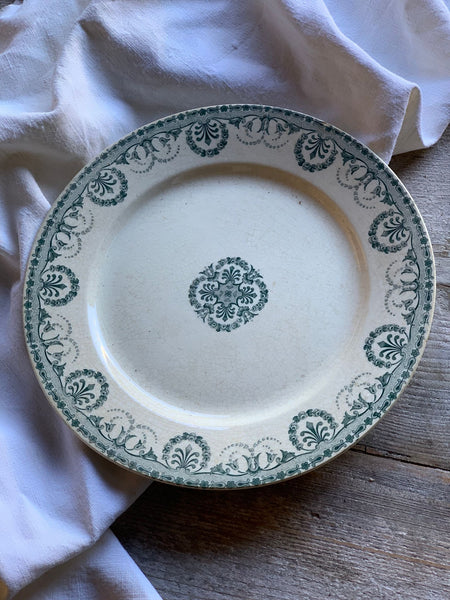 Terre De Fer Green Transferware Plate