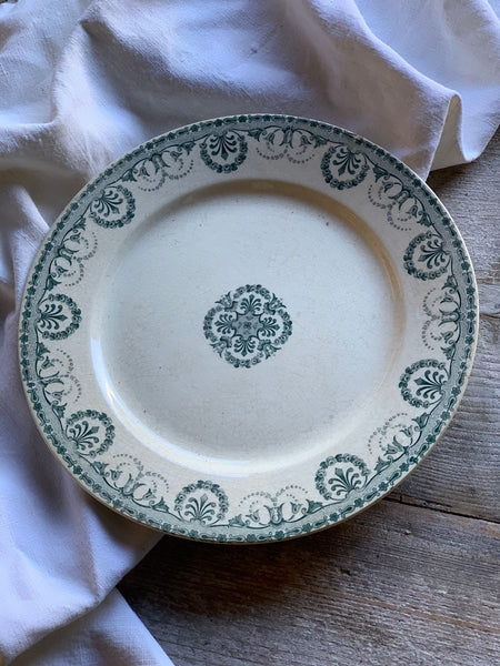 Terre De Fer Green Transferware Plate