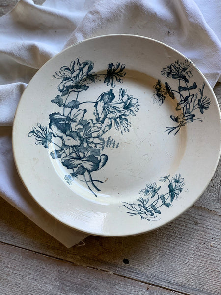 Beautiful French Floral Transferware Plate