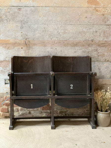 French Vintage Numbered Theatre Chairs