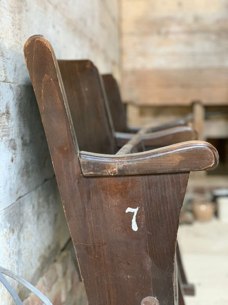 French Vintage Numbered Theatre Chairs