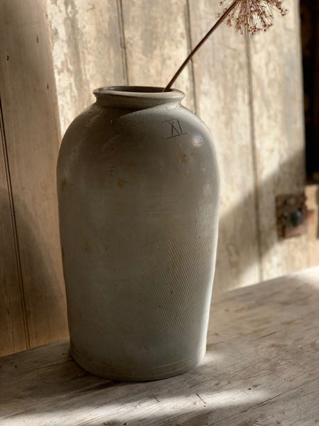 Huge Tall "XI" Stoneware Jar