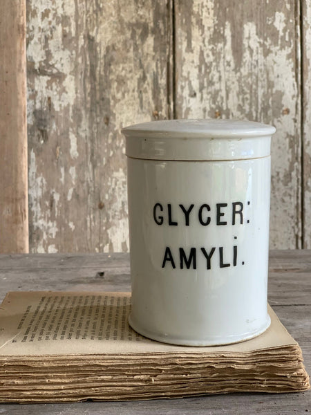 French Vintage "Glycer" Amyli" Lidded Pot