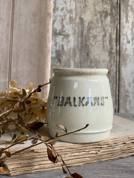 Balkans Vintage Yogurt Pot Candle in Seasalt and Woodsage