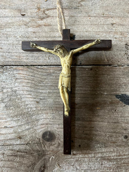 Lovely Wooden French Vintage Religious Cross