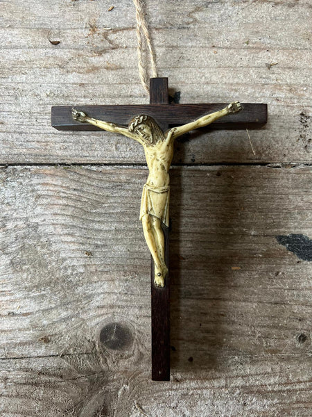 Lovely Wooden French Vintage Religious Cross