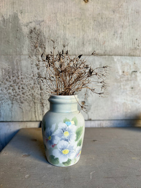 Antique Floral Mustard Jar