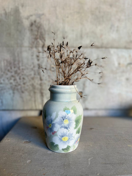 Antique Floral Mustard Jar