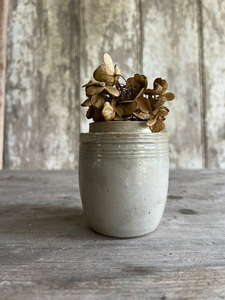 French Ribbed Stoneware Jar