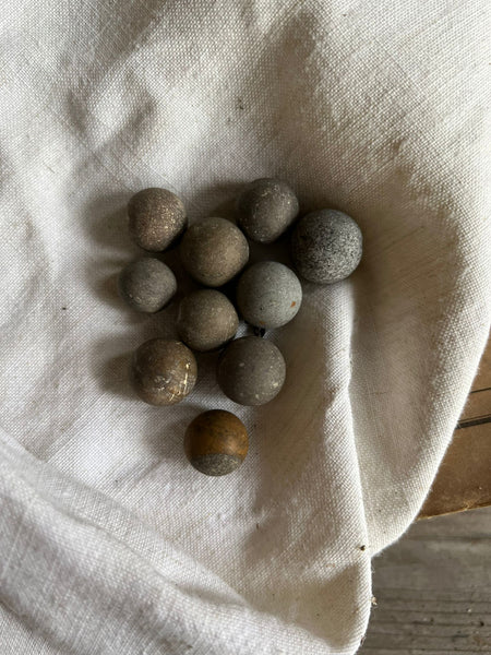 Collection of Antique Clay Marbles