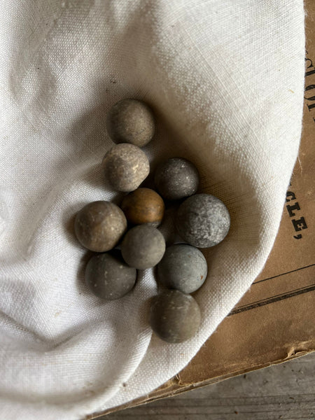 Collection of Antique Clay Marbles