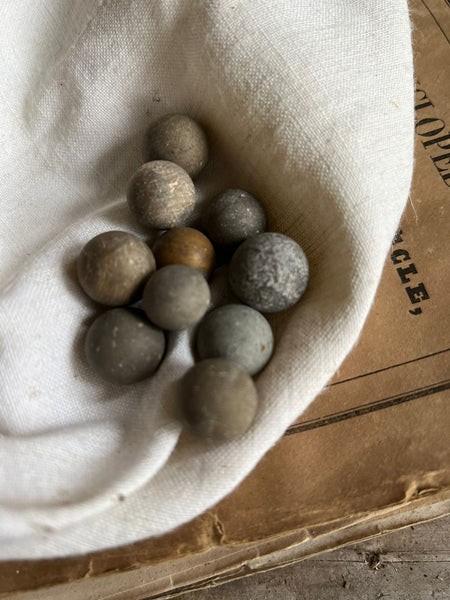 Collection of Antique Clay Marbles