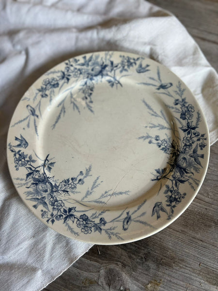 Beautiful French Floral Transferware Plate