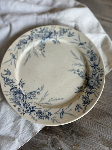 Beautiful French Floral Transferware Plate