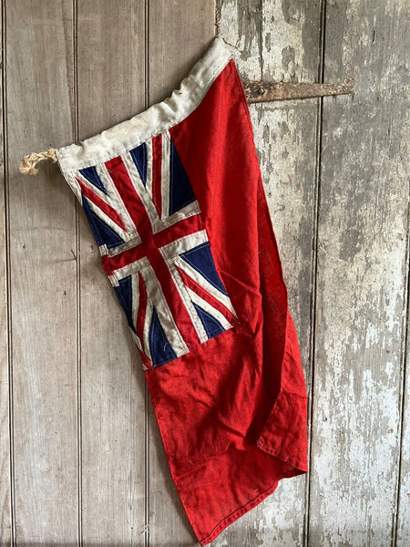 Large Vintage Union Jack Red Ensign Naval Flag