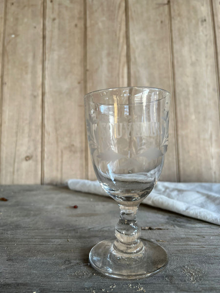 Vintage French Etched Glass Rummer