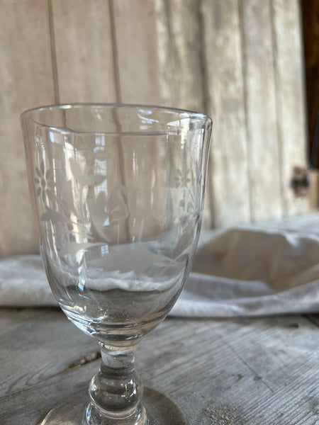 Vintage French Etched Glass Rummer