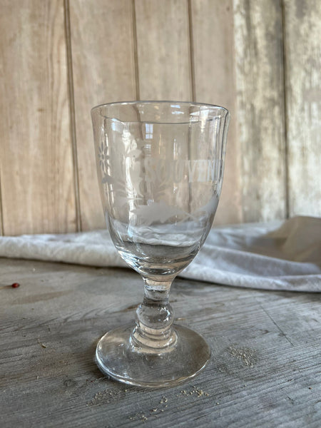 Vintage French Etched Glass Rummer