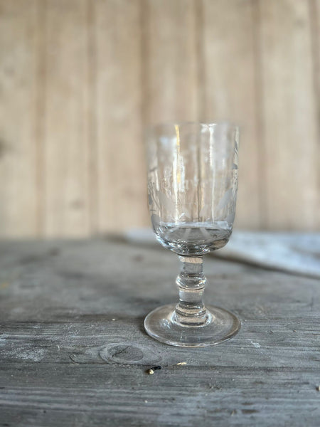 Vintage French Etched Glass Rummer