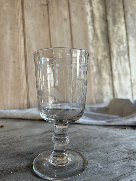 Vintage French Etched Glass Rummer