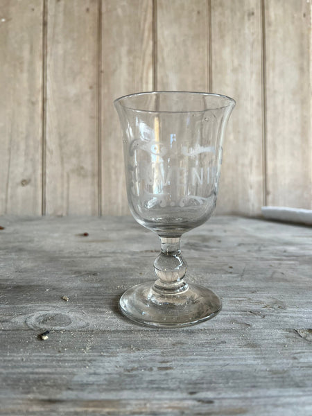 Vintage French Etched Glass Rummer